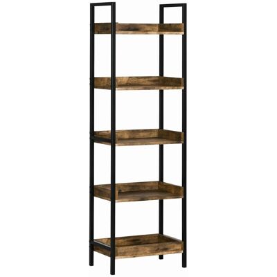 OEM Bibliothèque Industrielle À 5 Niveaux En Bois Et Métal, 48 X 30 X 155 Cm, Marron Rustique - Publicité OEM Bibliothèque Industrielle À 5 Niveaux En Bois Et Métal, 48 X 30 X 155 Cm, Marron Rustique - Publicité