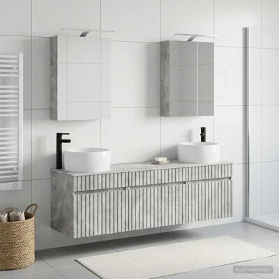 Ensemble D'Armoire De Salle De Bain 5 Pcs Gris Béton Vidaxl - Publicité Ensemble D'Armoire De Salle De Bain 5 Pcs Gris Béton Vidaxl - Publicité