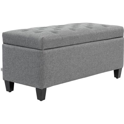 OEM Banquette Rembourrée Avec Espace De Rangement, Coffre-banquette, Entrée, Chambre, Salon, Polyester Aspect Lin, Bois D'Hévéa, Gris Clair, 100 X 40 X 44 Cm - Publicité OEM Banquette Rembourrée Avec Espace De Rangement, Coffre-banquette, Entrée, Chambre, Salon, Polyester Aspect Lin, Bois D'Hévéa, Gris Clair, 100 X 40 X 44 Cm - Publicité