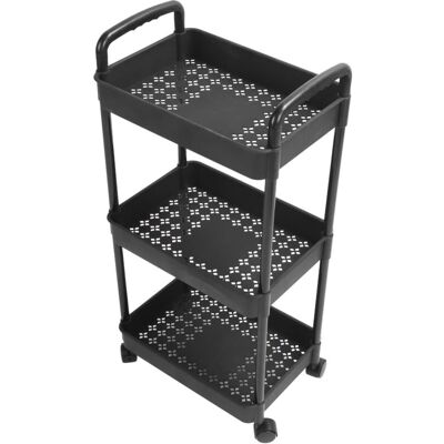 AIRSTRA Chariot De Rangement En Plastique Noir De Grande Capacité Avec Roulettes Chariot Polyvalent À 3 Niveaux Facile À Installer Pour Chambre À Coucher, Salle De Bain, Salon, Cuisine - Publicité AIRSTRA Chariot De Rangement En Plastique Noir De Grande Capacité Avec Roulettes Chariot Polyvalent À 3 Niveaux Facile À Installer Pour Chambre À Coucher, Salle De Bain, Salon, Cuisine - Publicité