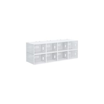 XISRENS Meuble De Rangement Modulable, 8 Cubes, Meuble À Chaussures Empilables, Vêtements, Livres, Jouets, Blanc Et Transparent - Publicité XISRENS Meuble De Rangement Modulable, 8 Cubes, Meuble À Chaussures Empilables, Vêtements, Livres, Jouets, Blanc Et Transparent - Publicité
