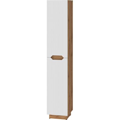 Meuble Salle De Bain Lotta, Chêne/blanc Rayé, 33x186cm Avec 2 Portes, Vicco - Publicité Meuble Salle De Bain Lotta, Chêne/blanc Rayé, 33x186cm Avec 2 Portes, Vicco - Publicité
