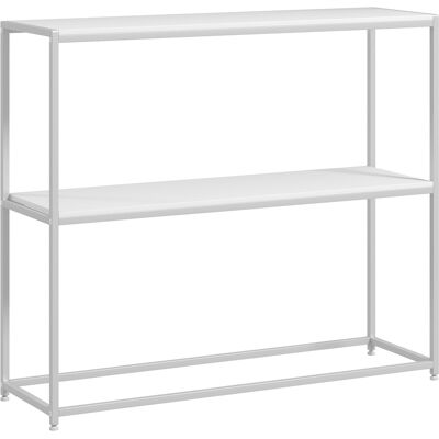 ARRIGONI Table Console En Acier 2 Étagères Design Moderne Pour Salon Entrée Couloir 100 X 30 X 87 Cm Blanc - Publicité ARRIGONI Table Console En Acier 2 Étagères Design Moderne Pour Salon Entrée Couloir 100 X 30 X 87 Cm Blanc - Publicité