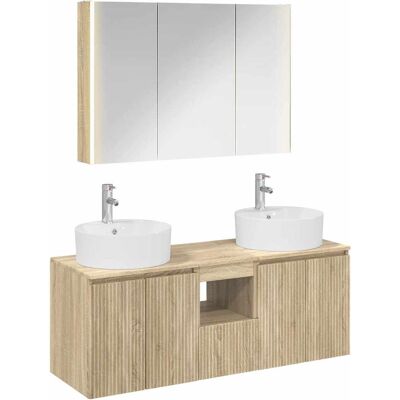 Ensemble D'Armoire De Salle De Bain 4 Pcs Chêne Sonoma Vidaxl - Publicité Ensemble D'Armoire De Salle De Bain 4 Pcs Chêne Sonoma Vidaxl - Publicité