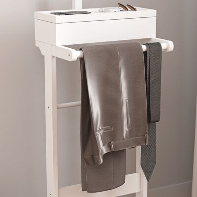 MIDUODUO Porte-linge Portable Blanc,porte-linge Avec Organisateur De Rangement - Publicité MIDUODUO Porte-linge Portable Blanc,porte-linge Avec Organisateur De Rangement - Publicité
