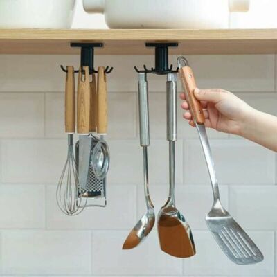 Scotch Aiperq Rotatif À 360 ° Porte Ustensiles Cuisine,6 Crochets Sous Armoire Support Ustensiles Cuisine,sans Percer Crochets De Rangement Organiseur Rack Pour Salle De Cuisine/bains - Publicité Scotch Aiperq Rotatif À 360 ° Porte Ustensiles Cuisine,6 Crochets Sous Armoire Support Ustensiles Cuisine,sans Percer Crochets De Rangement Organiseur Rack Pour Salle De Cuisine/bains - Publicité