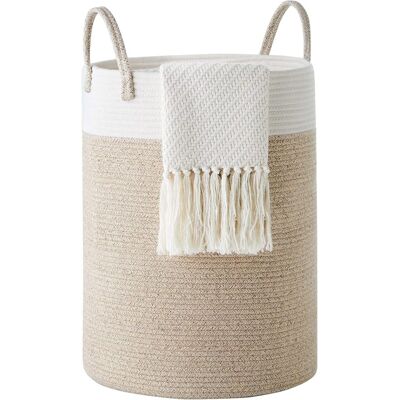 ECLEANFY Panier En Corde De Coton, Grand Panier À Couvertures, Panier De Rangement Tissé, Organisateur De Jouets, Décoration De Chambre D'Enfant, Panier À Linge Avec Poignée, 58 L, Marron - Publicité ECLEANFY Panier En Corde De Coton, Grand Panier À Couvertures, Panier De Rangement Tissé, Organisateur De Jouets, Décoration De Chambre D'Enfant, Panier À Linge Avec Poignée, 58 L, Marron - Publicité