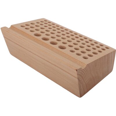 LBVIE Porte-outils Pour Le Travail Du Cuir, 76 Trous, En Hêtre Robuste, Tailles Variées, Support Pour Poinçons En Bois Largement Utilisé. Publicité LBVIE Porte-outils Pour Le Travail Du Cuir, 76 Trous, En Hêtre Robuste, Tailles Variées, Support Pour Poinçons En Bois Largement Utilisé. Publicité