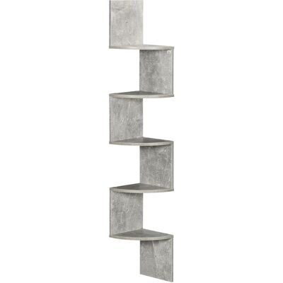 OEM Étagère D'Angle Murale De Rangement Forme Zigzag 20l X 20l X 126h Cm 5 Niveaux Bois Gris - Publicité OEM Étagère D'Angle Murale De Rangement Forme Zigzag 20l X 20l X 126h Cm 5 Niveaux Bois Gris - Publicité