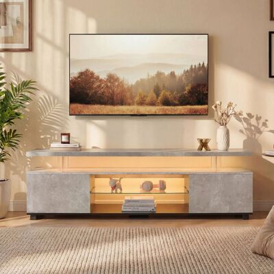 ACKERMAN Meuble Tv Pour Tv 60 Pouces Led Centre De Divertissement Gaming Rangement Console Table Avec Grand Meuble Latéral Pour Salon (gris+noir) - Publicité ACKERMAN Meuble Tv Pour Tv 60 Pouces Led Centre De Divertissement Gaming Rangement Console Table Avec Grand Meuble Latéral Pour Salon (gris+noir) - Publicité