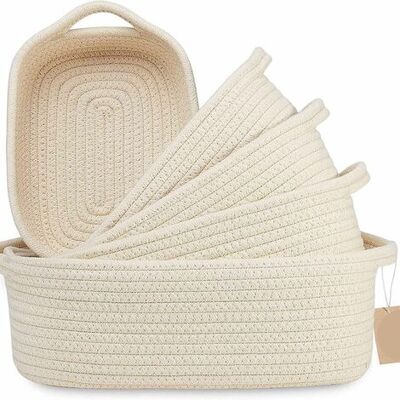 NO BRAND Pair - Lot De 5 Paniers De Rangement En Coton Tressé 25x23cm – Poids 1050g – Matériau 100% Naturel – Pour Rangement Jouets Et Accessoires - Publicité NO BRAND Pair - Lot De 5 Paniers De Rangement En Coton Tressé 25x23cm – Poids 1050g – Matériau 100% Naturel – Pour Rangement Jouets Et Accessoires - Publicité