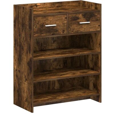 Cabinet À Chaussures Avec Tiroir Chêne Fumé 73,5 X 36 X 92 Cm Vidaxl - Publicité Cabinet À Chaussures Avec Tiroir Chêne Fumé 73,5 X 36 X 92 Cm Vidaxl - Publicité