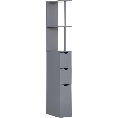 OEM Colonne De Salle De Bain Avec Étagères Ouvertes Et Tiroirs, En Bois, 15 X 33 X 136,8 Cm, Grise Idéal Pour Salon, Chambre À Coucher Ou Bureau En Bois Massif Solide Et Élégant - Publicité OEM Colonne De Salle De Bain Avec Étagères Ouvertes Et Tiroirs, En Bois, 15 X 33 X 136,8 Cm, Grise Idéal Pour Salon, Chambre À Coucher Ou Bureau En Bois Massif Solide Et Élégant - Publicité