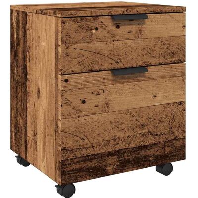 DESIGN IN Classeur Mobile Roues Vieux Bois 45x38x54 Cm Bois D'Ingénierie - Publicité DESIGN IN Classeur Mobile Roues Vieux Bois 45x38x54 Cm Bois D'Ingénierie - Publicité