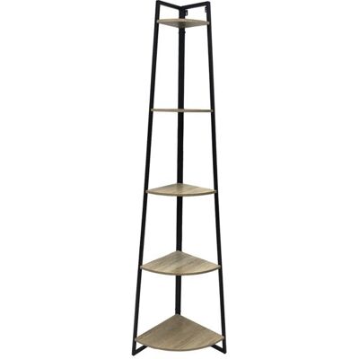 OEM Étagère D'Angle - Juanio - Format Triangulaire - 5 Tablettes - Métal Noir - H179 X P36,5 Cm - Publicité OEM Étagère D'Angle - Juanio - Format Triangulaire - 5 Tablettes - Métal Noir - H179 X P36,5 Cm - Publicité