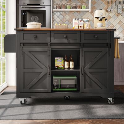 ACKERMAN Îlot De Cuisine, Desserte Avec Plan De Travail Extensible, Chariot De Cuisine Sur Roulettes, Meuble De Cuisine À 2 Portes Coulissantes Et 3 Tiroirs, Desserte Avec Finition Bois, Meuble De Cuisine, Noi - Publicité ACKERMAN Îlot De Cuisine, Desserte Avec Plan De Travail Extensible, Chariot De Cuisine Sur Roulettes, Meuble De Cuisine À 2 Portes Coulissantes Et 3 Tiroirs, Desserte Avec Finition Bois, Meuble De Cuisine, Noi - Publicité