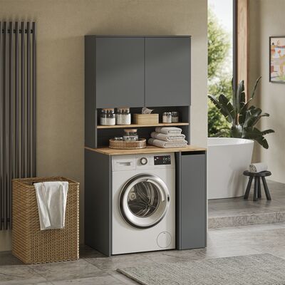 Armoire Pour Machine À Laver Viktor, Anthracite/chêne De Force Doré, 93.6x88.2cm 2 Pièces Avec Étagère, Vicco - Publicité Armoire Pour Machine À Laver Viktor, Anthracite/chêne De Force Doré, 93.6x88.2cm 2 Pièces Avec Étagère, Vicco - Publicité