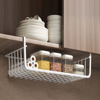 OEM Panier De Rangement Sous Étagère Polyvalent Tout En Métal, Panier Métallique Pour Cuisine, Bureau, Garde-manger, Bibliothèque L Blanc - Publicité OEM Panier De Rangement Sous Étagère Polyvalent Tout En Métal, Panier Métallique Pour Cuisine, Bureau, Garde-manger, Bibliothèque L Blanc - Publicité