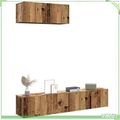 OEM Meuble Tv Mural - Ensemble 3 Pcs Faf7291712446450 - Vieux Bois - Bois D'Ingénierie - 80 X 30 X 30 Cm - Publicité OEM Meuble Tv Mural - Ensemble 3 Pcs Faf7291712446450 - Vieux Bois - Bois D'Ingénierie - 80 X 30 X 30 Cm - Publicité