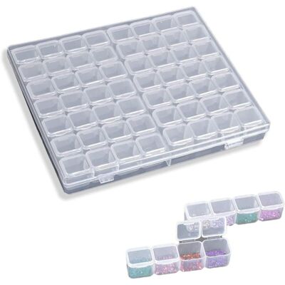 Melissa Houhence – Boîte De Rangement Pour Bijoux 56 Compartiments – Plastique Pp Écologique – Dimensions 21 X 17,4 X 2,5 Cm – Séparateurs Amovibles - Publicité Melissa Houhence – Boîte De Rangement Pour Bijoux 56 Compartiments – Plastique Pp Écologique – Dimensions 21 X 17,4 X 2,5 Cm – Séparateurs Amovibles - Publicité