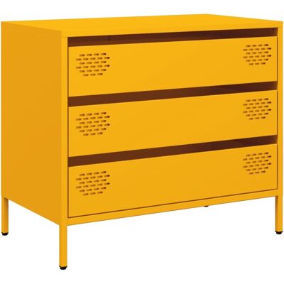 Maison La Vie - Buffet Salon Moderne - Meuble De Rangement - Jaune Moutarde 68x39x58,5 Cm Acier Laminé À Froid Bu4663 - Publicité Maison La Vie - Buffet Salon Moderne - Meuble De Rangement - Jaune Moutarde 68x39x58,5 Cm Acier Laminé À Froid Bu4663 - Publicité