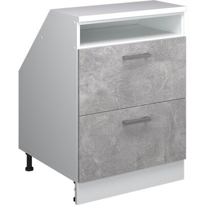 Meuble De Rangement Sous Pente Rion, Béton, 60x81.6cm 2 Tiroirs, 60 Cm De Profondeur, Vicco - Publicité Meuble De Rangement Sous Pente Rion, Béton, 60x81.6cm 2 Tiroirs, 60 Cm De Profondeur, Vicco - Publicité