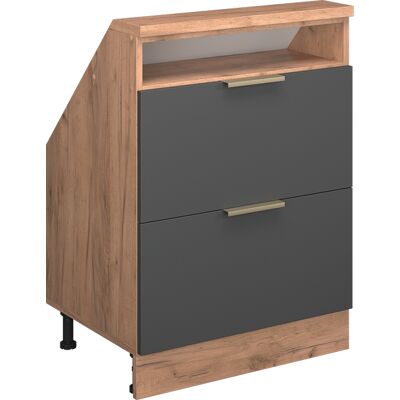 Meuble Sous Pente R-line, Chêne Anthracite-or/force De L'Or, 60cm Avec 2 Tiroirs, Vicco - Publicité Meuble Sous Pente R-line, Chêne Anthracite-or/force De L'Or, 60cm Avec 2 Tiroirs, Vicco - Publicité