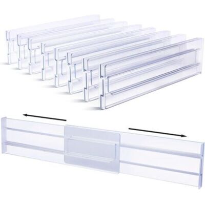 URSUS Séparateurs De Tiroir En Plastique, Réglables, Lot De 8 (30,99-55,12 Cm), Séparateur De Tiroir Transparent, Organisateur De Tiroir Pour Rangement De Cuisine, Chambre À Coucher, Commode - Publicité URSUS Séparateurs De Tiroir En Plastique, Réglables, Lot De 8 (30,99-55,12 Cm), Séparateur De Tiroir Transparent, Organisateur De Tiroir Pour Rangement De Cuisine, Chambre À Coucher, Commode - Publicité
