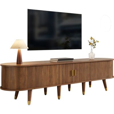 ACKERMAN Meuble Tv 175 Cm Avec Porte Coulissante En Rotin, Aspect Noyer Et Nombreux Rangements – Table Tv Style Campagne En Mdf Avec Compartiments Ouverts, Tiroirs Et Placard – Design Naturel - Publicité ACKERMAN Meuble Tv 175 Cm Avec Porte Coulissante En Rotin, Aspect Noyer Et Nombreux Rangements – Table Tv Style Campagne En Mdf Avec Compartiments Ouverts, Tiroirs Et Placard – Design Naturel - Publicité