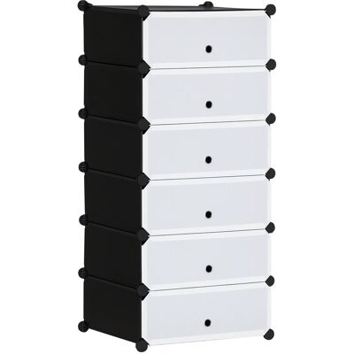 OEM Range-chaussures Modulaire Compact — Comprend 6 Cubes De Rangement En Plastique (pp) Et Acier Dimensions : 49 X 36,5 X 108 Cm Bicolore : Noir Et Translucide - Publicité OEM Range-chaussures Modulaire Compact — Comprend 6 Cubes De Rangement En Plastique (pp) Et Acier Dimensions : 49 X 36,5 X 108 Cm Bicolore : Noir Et Translucide - Publicité