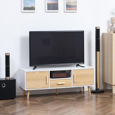Generic Meuble Tv Banc Tv Support Tv Pour Télévision Jusqu'à 46 Pouces Style Scandinave Avec 1 Tiroir, 2 Placards, 1 Niche, 1 Passe Câbles - Publicité Generic Meuble Tv Banc Tv Support Tv Pour Télévision Jusqu'à 46 Pouces Style Scandinave Avec 1 Tiroir, 2 Placards, 1 Niche, 1 Passe Câbles - Publicité