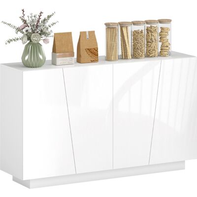 ARRIGONI Meuble De Rangement Avec Placards À Portes Et Étagère Réglable, 150 X 40 X 88 Cm, Blanc Brillant - Publicité ARRIGONI Meuble De Rangement Avec Placards À Portes Et Étagère Réglable, 150 X 40 X 88 Cm, Blanc Brillant - Publicité