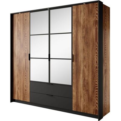 3XE LIVING Armoire, Châtaigne Et Anthracite, 223,2 X 210 X 59 Cm - Publicité 3XE LIVING Armoire, Châtaigne Et Anthracite, 223,2 X 210 X 59 Cm - Publicité