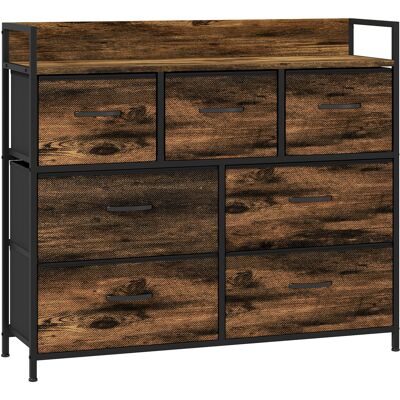 OEM Commode 7 Tiroirs Meuble De Rangement Tiroir En Tissu Pliant - Structure Acier Noir - 98 X 29 X 85 Cm - Publicité OEM Commode 7 Tiroirs Meuble De Rangement Tiroir En Tissu Pliant - Structure Acier Noir - 98 X 29 X 85 Cm - Publicité
