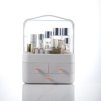 Generic Rangement Maquillage Organisateur Avec Tiroirs Et Couvercle Transparent Rotatif À 180 ° Rangement Parfum Pour Coiffeuse, Salle De Bain, Chambre - Publicité Generic Rangement Maquillage Organisateur Avec Tiroirs Et Couvercle Transparent Rotatif À 180 ° Rangement Parfum Pour Coiffeuse, Salle De Bain, Chambre - Publicité