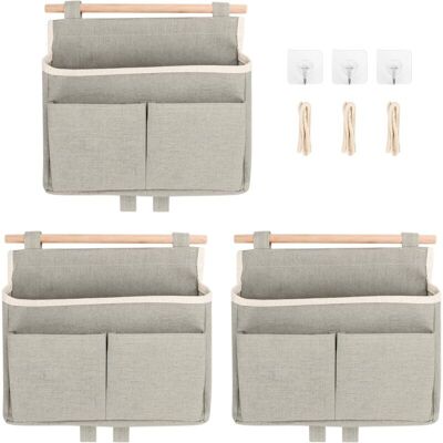 FOGSHIELD Lot De 3 Organiseurs Suspendus ,organiseur Mural ,organiseur De Porte ,rangement En Lin,pour La Maison, Le Bureau, La Salle De Bain, La Chambre D'Enfant,gris - Publicité FOGSHIELD Lot De 3 Organiseurs Suspendus ,organiseur Mural ,organiseur De Porte ,rangement En Lin,pour La Maison, Le Bureau, La Salle De Bain, La Chambre D'Enfant,gris - Publicité