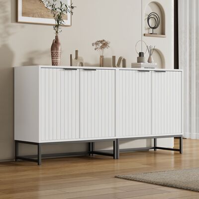 ACKERMAN Buffet/commode Moderne À 2 Portes Thermoformées, Meuble De Rangement Autoportant Avec Poignées En Métal Et Pieds En Structure, Idéal Pour Le Salon, L'Entrée Et La Salle À Manger - Dimensions : L 160 C - Publicité ACKERMAN Buffet/commode Moderne À 2 Portes Thermoformées, Meuble De Rangement Autoportant Avec Poignées En Métal Et Pieds En Structure, Idéal Pour Le Salon, L'Entrée Et La Salle À Manger - Dimensions : L 160 C - Publicité