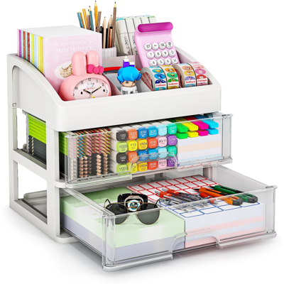 HERUSI Organiseur De Bureau Avec Tiroirs, Organisateur De Rangement À 2 Ou 3 Tiroirs, Tiroirs De Rangement De Bureau Pour Fournitures De Bureau, Trois Niveaux Blancs. Publicité HERUSI Organiseur De Bureau Avec Tiroirs, Organisateur De Rangement À 2 Ou 3 Tiroirs, Tiroirs De Rangement De Bureau Pour Fournitures De Bureau, Trois Niveaux Blancs. Publicité