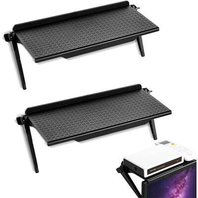GRASSLIN Lot De 2 Étagère Supérieure, Support Plastique Réglable 360 Degrés, Accessoire Rangement Écran Tv Noir - Publicité GRASSLIN Lot De 2 Étagère Supérieure, Support Plastique Réglable 360 Degrés, Accessoire Rangement Écran Tv Noir - Publicité