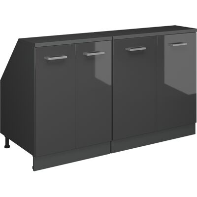 Ensembles De Meuble De Rangement Sous Pente Rion, Anthracite Haute Brillance, 140cm Lot De 2 Caissons 60 Cm De Profondeur, Vicco - Publicité Ensembles De Meuble De Rangement Sous Pente Rion, Anthracite Haute Brillance, 140cm Lot De 2 Caissons 60 Cm De Profondeur, Vicco - Publicité
