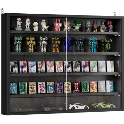 OEM Vitrine Murale Pour Collection 4 Étagères Réglables 2 Portes Coulissantes 80 X 9.5 X 60 Cm Noir - Publicité OEM Vitrine Murale Pour Collection 4 Étagères Réglables 2 Portes Coulissantes 80 X 9.5 X 60 Cm Noir - Publicité