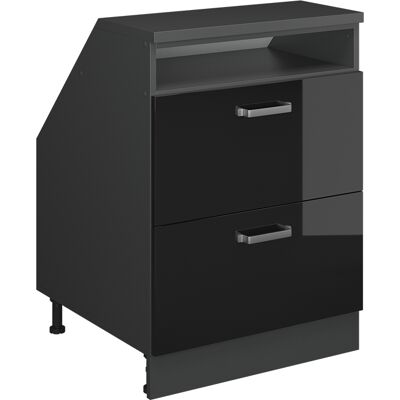 Meuble De Rangement Sous Pente Rion, Noir Haute Brillance, 60x81.6cm 2 Tiroirs, 60 Cm De Profondeur, Vicco - Publicité Meuble De Rangement Sous Pente Rion, Noir Haute Brillance, 60x81.6cm 2 Tiroirs, 60 Cm De Profondeur, Vicco - Publicité