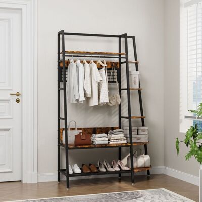 MIDUODUO Porte-manteaux Industriel Indépendant Avec Étagères De Rangement. Modèle Rétro Marron Multifonction Pour Ranger Vêtements Et Chaussures. Publicité MIDUODUO Porte-manteaux Industriel Indépendant Avec Étagères De Rangement. Modèle Rétro Marron Multifonction Pour Ranger Vêtements Et Chaussures. Publicité