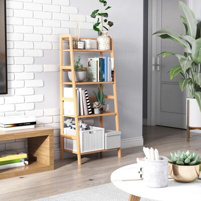 OEM Étagère Échelle Bambou 4 Niveaux 48x31,5x120 Cm - Publicité OEM Étagère Échelle Bambou 4 Niveaux 48x31,5x120 Cm - Publicité