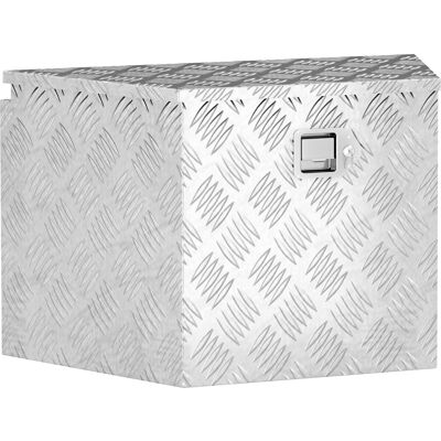 DESIGN IN Boîte À Outils Pour Remorque Boîte De Rangement En Aluminium Verrouillable En Forme Trapézoïdal 73,7 X 41 X 46 Cm Argent - Publicité DESIGN IN Boîte À Outils Pour Remorque Boîte De Rangement En Aluminium Verrouillable En Forme Trapézoïdal 73,7 X 41 X 46 Cm Argent - Publicité
