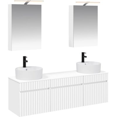 Ensemble D'Armoire De Salle De Bain 5 Pcs Blanc Vidaxl - Publicité Ensemble D'Armoire De Salle De Bain 5 Pcs Blanc Vidaxl - Publicité
