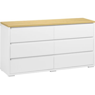 OEM Commode À 6 Tiroirs En Panneaux De Particules Blancs Pour Chambre, Bureau Et Salon, 140 X 37 X 75 Cm - Publicité OEM Commode À 6 Tiroirs En Panneaux De Particules Blancs Pour Chambre, Bureau Et Salon, 140 X 37 X 75 Cm - Publicité