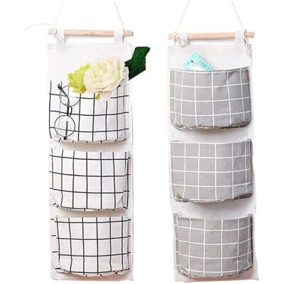 FANGMEDIA Sacs De Rangement Muraux 2pcs (gris + Blanc)-fei Yu - Publicité FANGMEDIA Sacs De Rangement Muraux 2pcs (gris + Blanc)-fei Yu - Publicité