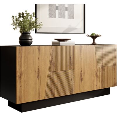 ACKERMAN Buffet Moderne De 160 Cm Offrant Un Grand Espace De Rangement, Un Design Géométrique Et Une Étagère Réglable – Meuble De Rangement Idéal Pour Le Salon, La Salle À Manger Et L'Entrée. Publicité ACKERMAN Buffet Moderne De 160 Cm Offrant Un Grand Espace De Rangement, Un Design Géométrique Et Une Étagère Réglable – Meuble De Rangement Idéal Pour Le Salon, La Salle À Manger Et L'Entrée. Publicité