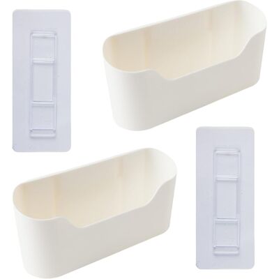 GRASSLIN Lot De 2 Boîte De Rangement, Autocollant, Polypropylène, Porte Armoire, Cuisine Salle De Bain - Publicité GRASSLIN Lot De 2 Boîte De Rangement, Autocollant, Polypropylène, Porte Armoire, Cuisine Salle De Bain - Publicité